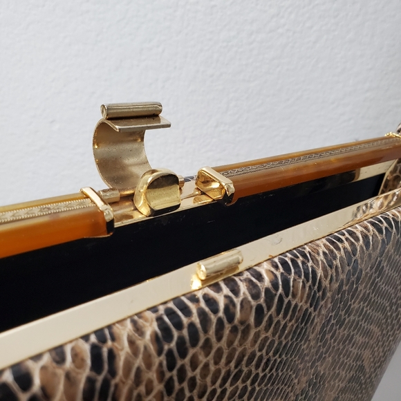 Vtg ROSETTIA Y2K Snakeskin Retro Adjustable Bag - Picture 7 of 9